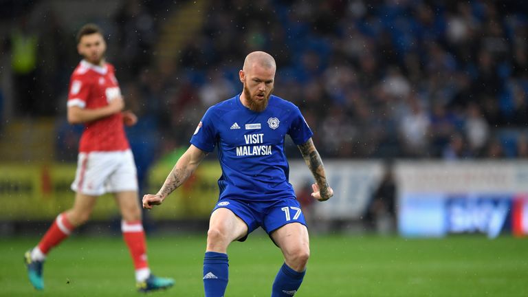 during the Sky Bet Championship match between XXX and XXX at Cardiff City Stadium on April 21, 2018 in Cardiff, Wales.