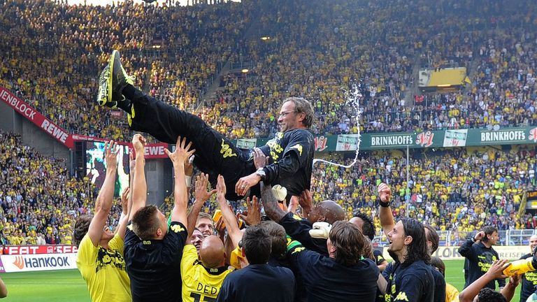 In April 2011, Jurgen Klopp's Borussia Dortmund were crowned Bundesliga champions with a 2-0 win at home against Nuremberg to land their first German league title since 2002. 