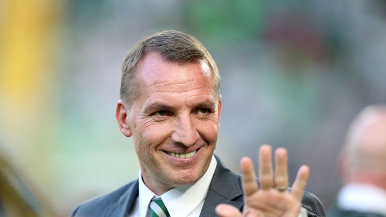 Brendan Rodgers during Celtic's game against Rosenborg