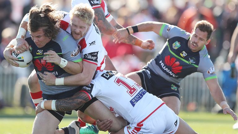 Charlie Gubb during the round 11 NRL match between the St George Illawarra Dragons and the Canberra Raiders at Glen Willow Sporting Complex on May 20, 2018 in Mudgee, Australia.