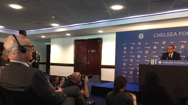 Chelsea chairman Bruce Buck was in the audience for Maurizio Sarri's unveiling