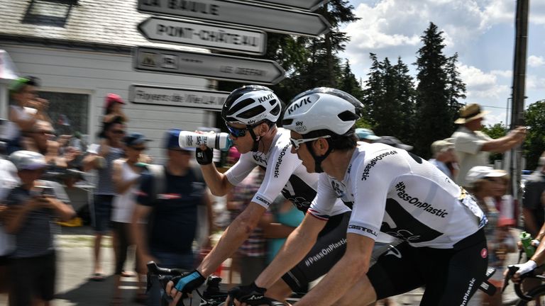 Team Sky's Chris Froome and Geraint Thomas avoided any trouble on stage four