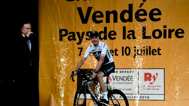 Chris Froome and Team Sky at Tour de France team presentation