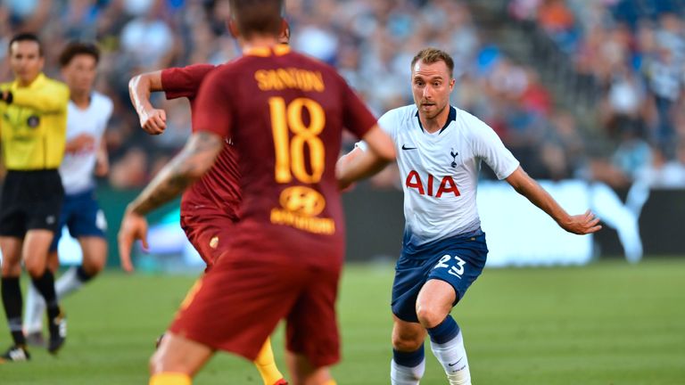 Christian Eriksen was at the heart of much of Tottenham's good play in their win over Roma