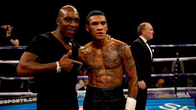 Conor Benn (right) with his father Nigel Benn (left) 
