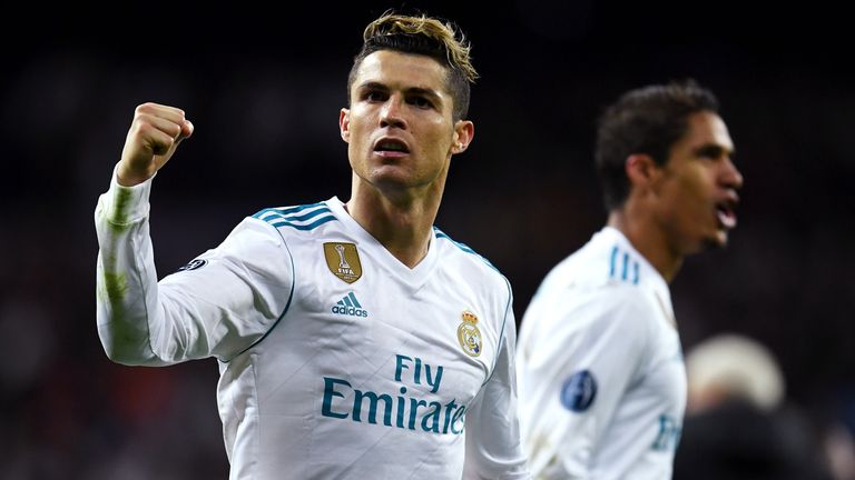 Cristiano Ronaldo celebrates as Real Madrid beat Juventus in the UEFA Champions League, semi-final on April 11, 2018