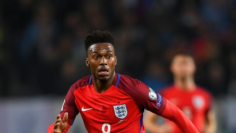 Daniel Sturridge in action during the 2018 World Cup Qualifier Group F match between Slovenia and England