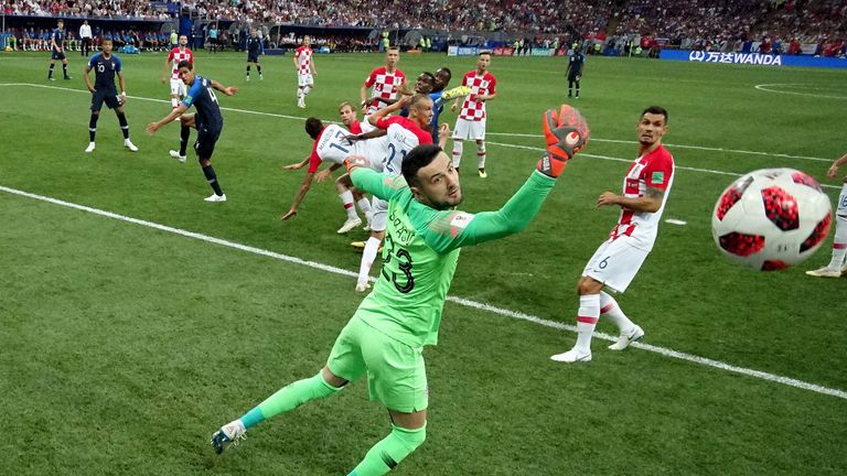  during the 2018 FIFA World Cup Final between France and Croatia at Luzhniki Stadium on July 15, 2018 in Moscow, Russia.