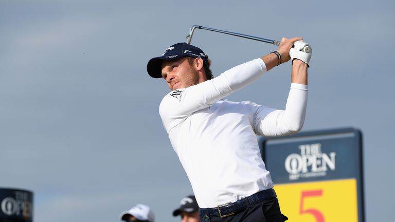 during the first round of the 147th Open Championship at Carnoustie Golf Club on July 19, 2018 in Carnoustie, Scotland.