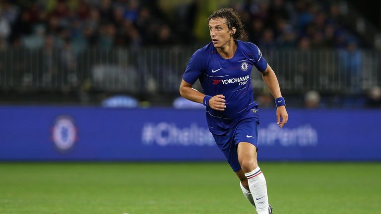 David Luiz in pre-season action for Chelsea against Perth Glory