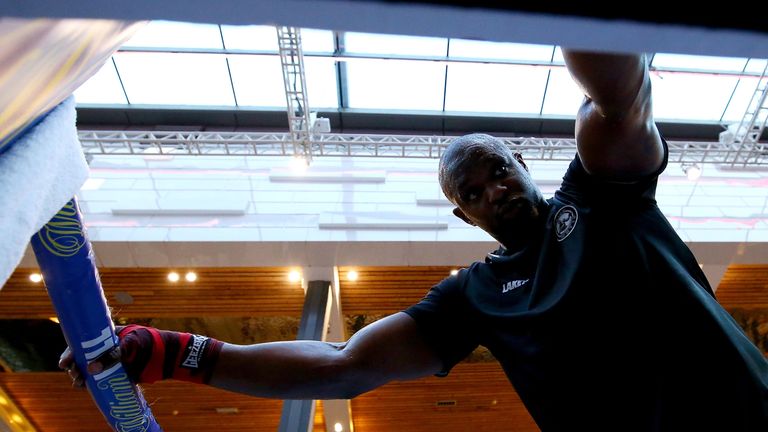  during a public workout at Westfield Stratford on July 25, 2018 in London, England.