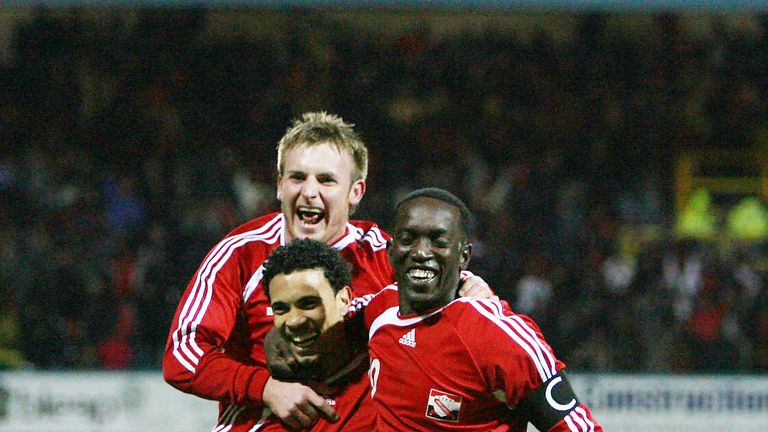 Dwight Yorke (right) captained the Trinidad & Tobago side Edwards played in