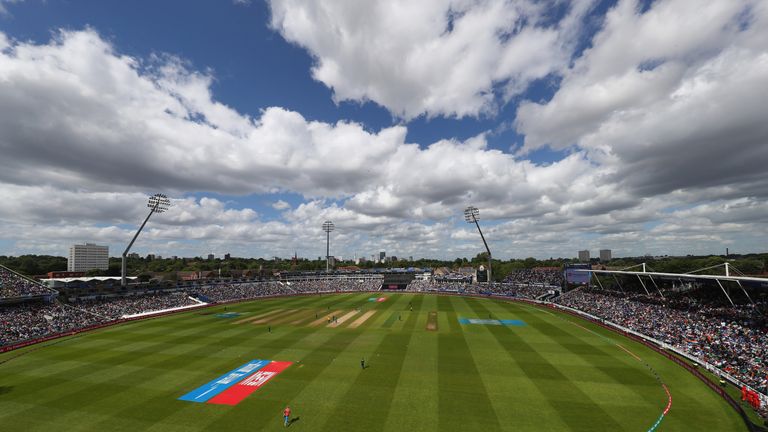 during the ICC Champions Trophy Semi-Final match between Bangladesh and India at Edgbaston on June 15, 2017 in Birmingham, England.