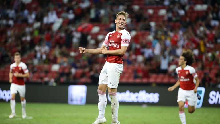 Emile Smith Rowe scored his first senior goal for Arsenal against Atletico Madrid in Singapore
