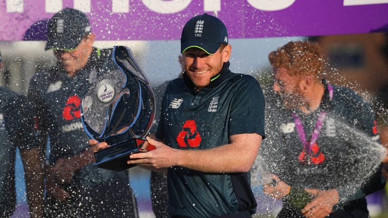 Eoin Morgan after the 3rd ODI Royal London One Day match between England and India at Headingley on July 17, 2018 in Leeds, England.
