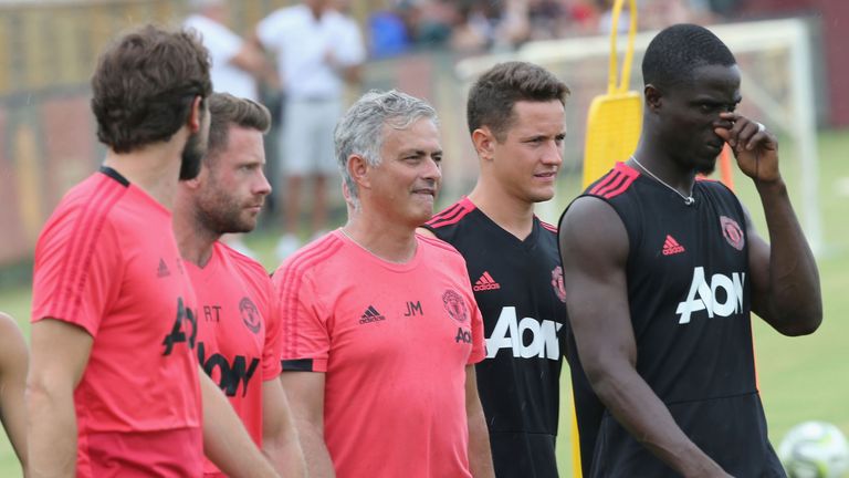 Eric Bailly of Manchester United in action during a first team training session as part of their pre-season tour of the USA at Barry University on July 29, 2018 in Miami, Florida.  (Photo by John Peters/Man Utd via Getty Images) 