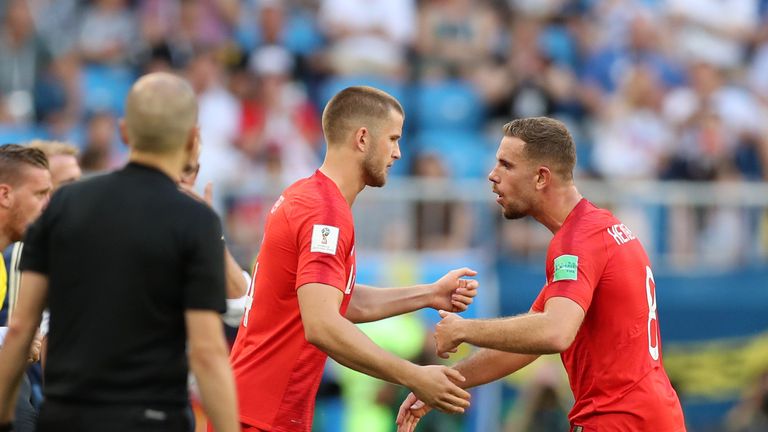 Jordan Henderson was replaced by Eric Dier in England's World Cup quarter-final win over Sweden