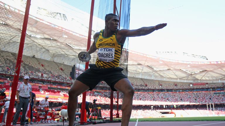 Fedrick Dacres during day six of the 15th IAAF World Athletics Championships Beijing 2015 at Beijing National Stadium on August 27, 2015 in Beijing, China.