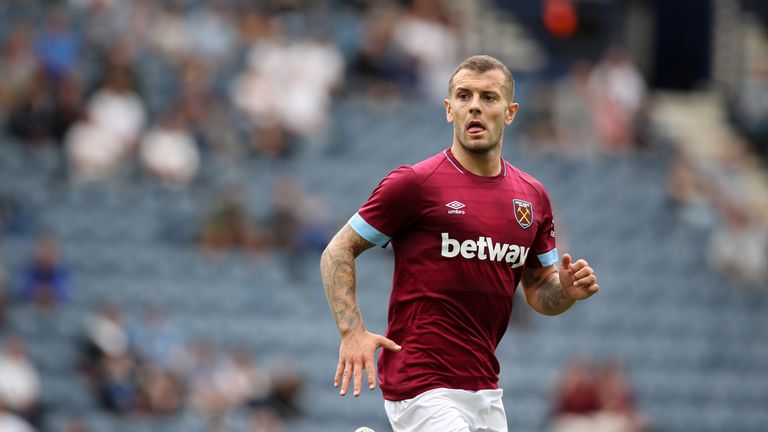 JULY 21: Jack Wilshere of West Ham United during the Pre-Season Friendly between Preston North End and West Ham United at Deepdale on July 21, 2018 in Preston, England. 
