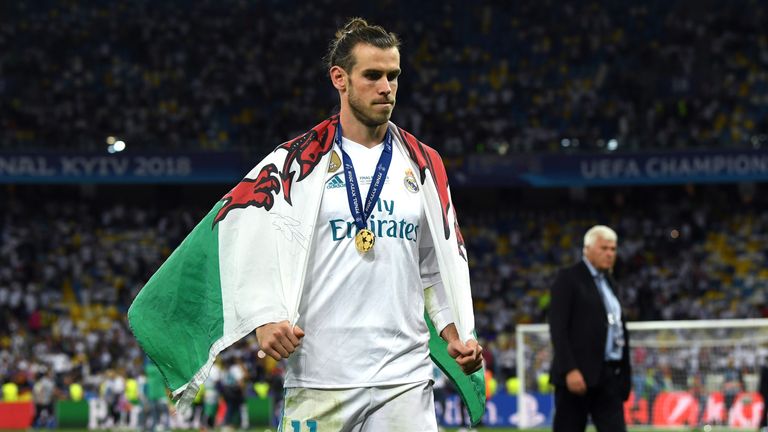 Gareth Bale during the UEFA Champions League Final between Real Madrid and Liverpool at NSC Olimpiyskiy Stadium on May 26, 2018 in Kiev, Ukraine