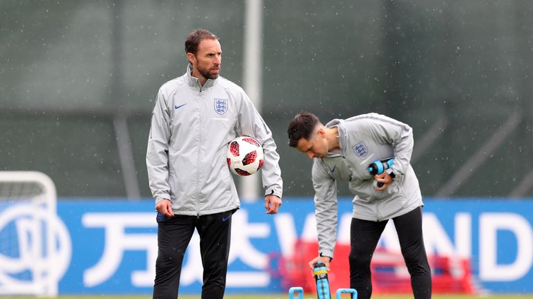 Gareth Southgate during England training in Russia