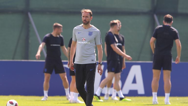 during an England training session during the 2018 FIFA World Cup Russia at Spartak Zelenogorsk Stadium on July 13, 2018 in Saint Petersburg, Russia.