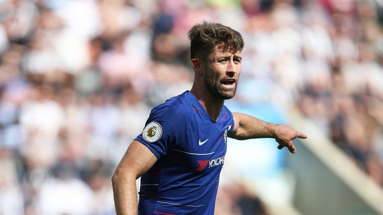 Gary Cahill during the Premier League match between Newcastle United and Chelsea at St. James Park on May 13, 2018