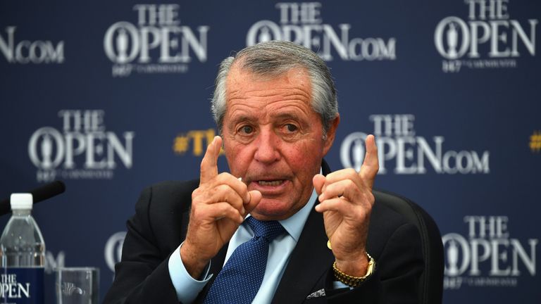 Gary Player at a press conference ahead of The 147th Open Championship at Carnoustie Golf Club on July 18, 2018 in Carnoustie, Scotland.