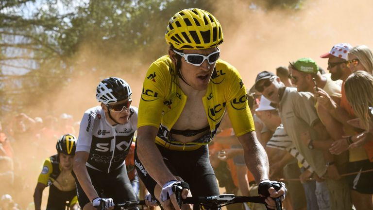 Geraint Thomas proved the strongest on the iconic final climb