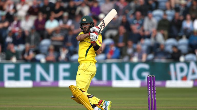 CARDIFF, WALES - JUNE 16:  Glenn Maxwell of Australia scores runs during the 2nd Royal London ODI match between England and Australia at SWALEC Stadium on June 16, 2018 in Cardiff, Wales. (Photo by Julian Herbert/Getty Images)