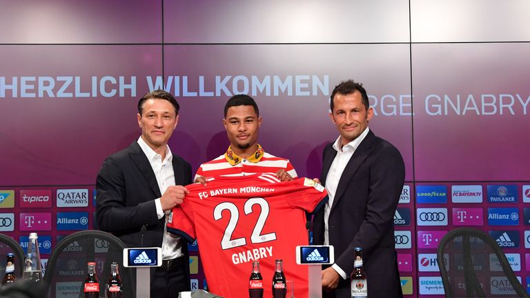 Serge Gnabry has finally been unveiled as a Bayern Munich player