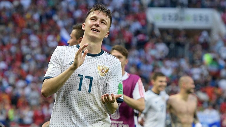 Russia's Alexsandr Golovin scored in the World Cup opening game - a 5-0 win over Saudi Arabia