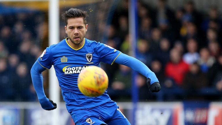 during the Sky Bet League One match between A.F.C. Wimbledon and Northampton Town at The Cherry Red Records Stadium on February 10, 2018 in Kingston upon Thames, England.