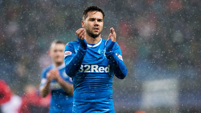 Harry Forrester in friendly action for Rangers