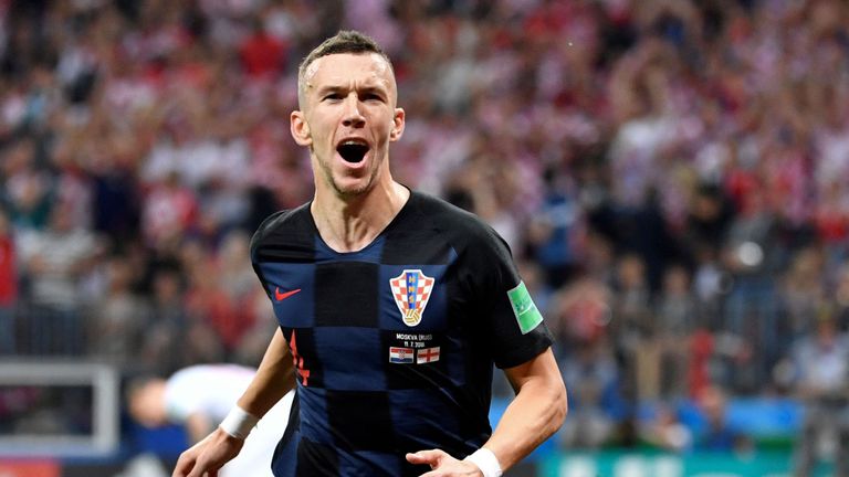 Ivan Perisic celebrates as Croatia draw level in the second-half