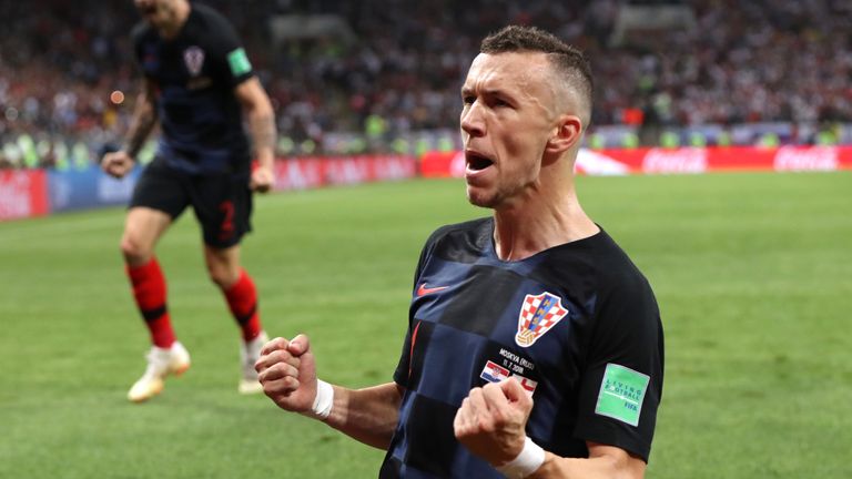 Ivan Perisic celebrates his goal during the 2018 FIFA World Cup Russia Semi Final match between England and Croatia at Luzhniki Stadium on July 11, 2018 in Moscow, Russia.