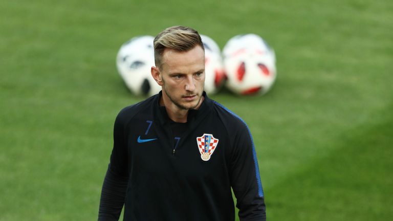 Ivan Rakitic during a Croatia training session ahead of the World Cup final