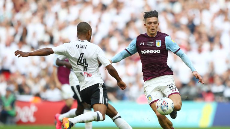 Jack Grealish during the Sky Bet Championship Play Off Final between Aston Villa and  Fulham at Wembley Stadium on May 26, 2018 in London, England.