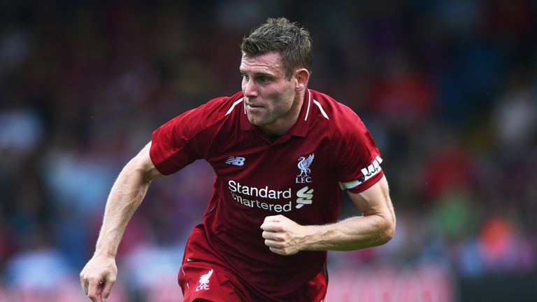 James Milner in pre-season action for Liverpool
