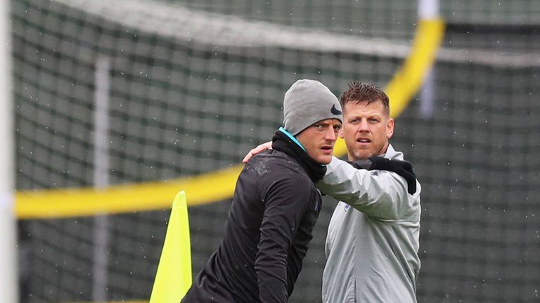 Jamie Vardy during an England training session at Spartak Zelenogorsk Stadium on July 6, 2018