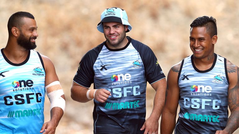 Wade Graham and Ben Barba in their Cronulla Sharks days