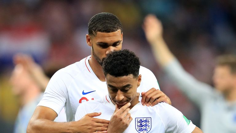Ruben Loftus- Cheek and Jesse Lingard after England's World Cup defeat by Croatia