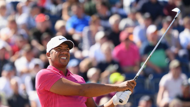 during the first round of the 147th Open Championship at Carnoustie Golf Club on July 19, 2018 in Carnoustie, Scotland.