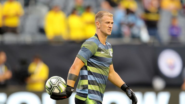 Joe Hart made a rare appearance for Man City in Chicago