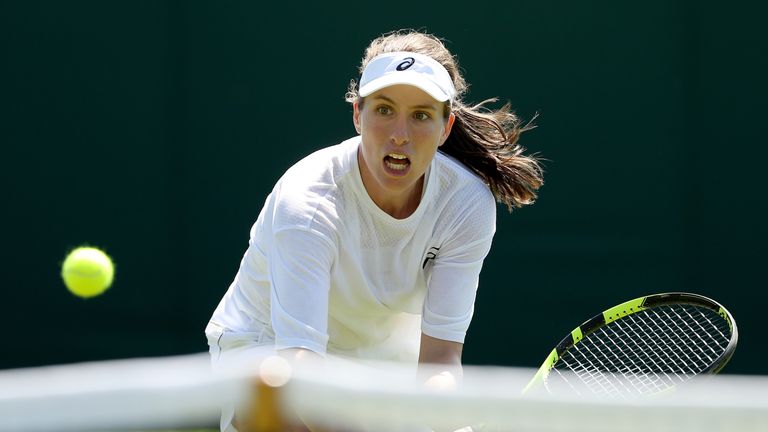 Johanna Konta during a practice session at Wimbledon on June 30, 2018.