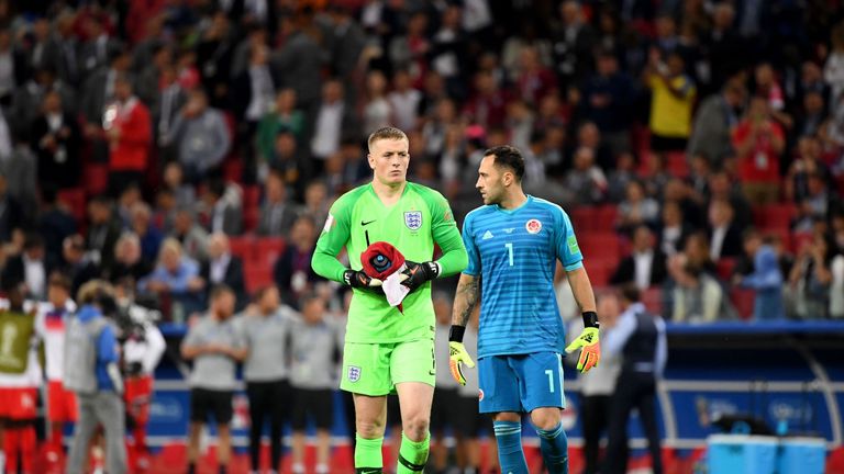 Jordan Pickford covered the bottle with a towel when near Colombia goalkeeper David Ospina to keep the notes hidden
