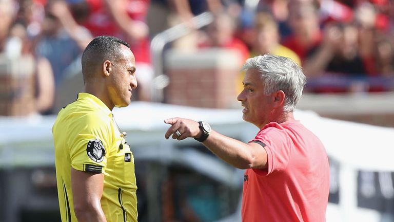 Jose Mourinho at Michigan Stadium on July 28, 2018 in Ann Arbor, Michigan.