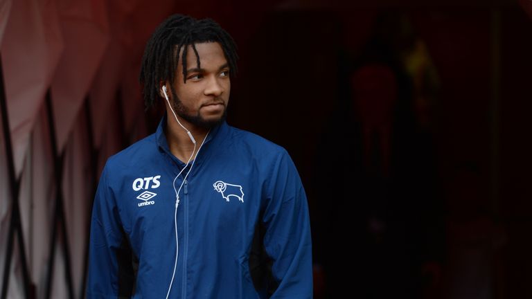 NOTTINGHAM, ENGLAND - MARCH 11: Kasey Palmer of Derby County arrives before the Sky Bet Championship match between Nottingham Forest and Derby County at City Ground on March 11, 2018 in Nottingham, England. (Photo by Nathan Stirk/Getty Images)              
