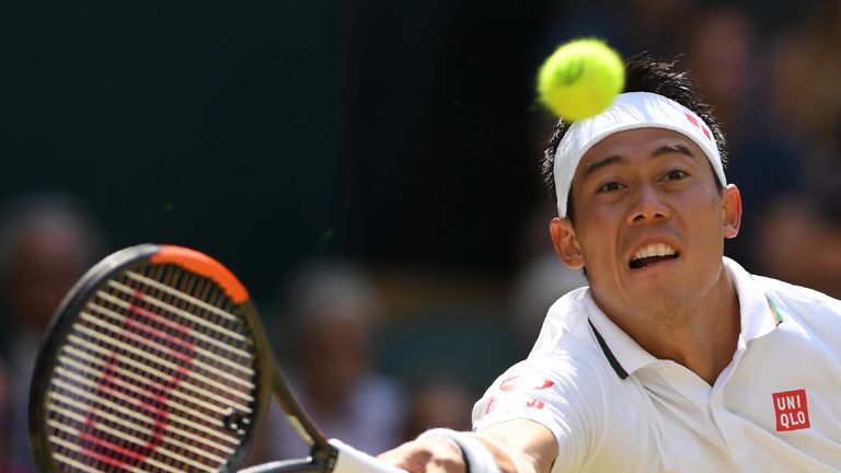 Kei Nishikori Wimbledon v Djokovic