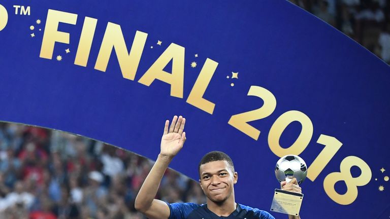 Kylian Mbappe was named the best young player of the 2018 World Cup in Russia